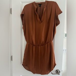 H&M satin effect bronze dress